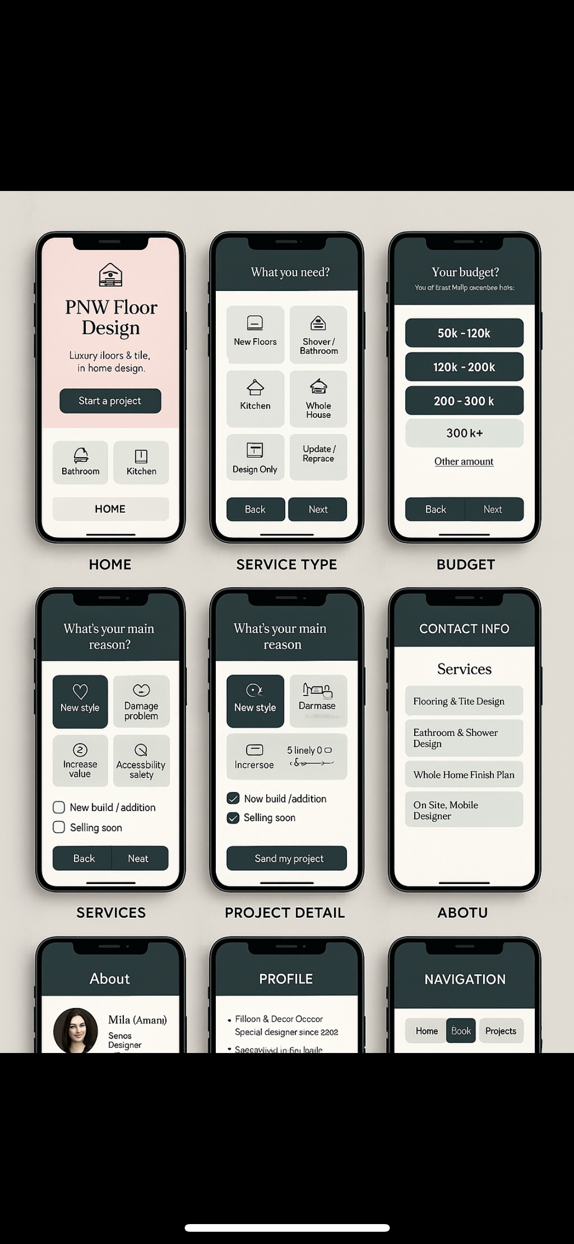 UX UI design work by Mila Boyd